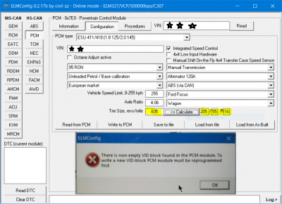 PCM_Config_write_VID-block_error.png (212.63 KiB) Zobrazeno 4776 x Dal jsem tu chybu a nastavení do jednoho obrázku ať to tady nezaplácávám