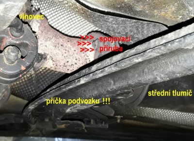 Focus-II_spojeni-vlnovec-stredni-tlumic.jpg (210.32 KiB) Zobrazeno 4252 x Detail spojení vlnovce a středního tlumiče schovaný za podvozkovou příčkou.