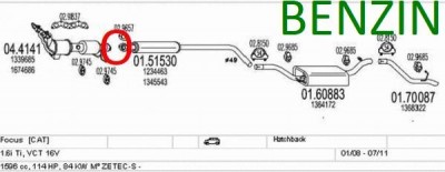 Focus-II_vyfuk-BENZIN.jpg (30.78 KiB) Zobrazeno 4206 x Výfukový systém Focus II (2008-2011) 1,6 benzin 85kW