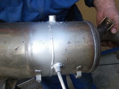 Po zinkovom nástreku na zvare.