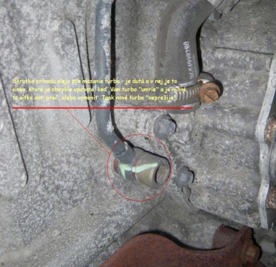 Detail skrutky - volajú sa tzv. "banjo" skrutky - v tejto je to sítko...